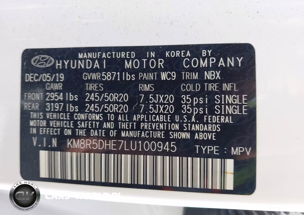 2020 Hyundai Palisade Limited VIN:KM8R5DHE7LU100945 - 9