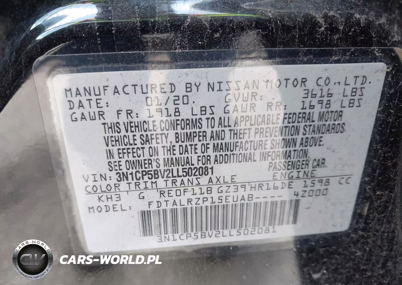 2020 Nissan Kicks S Xtronic Cvt VIN:3N1CP5BV2LL502081 - 9