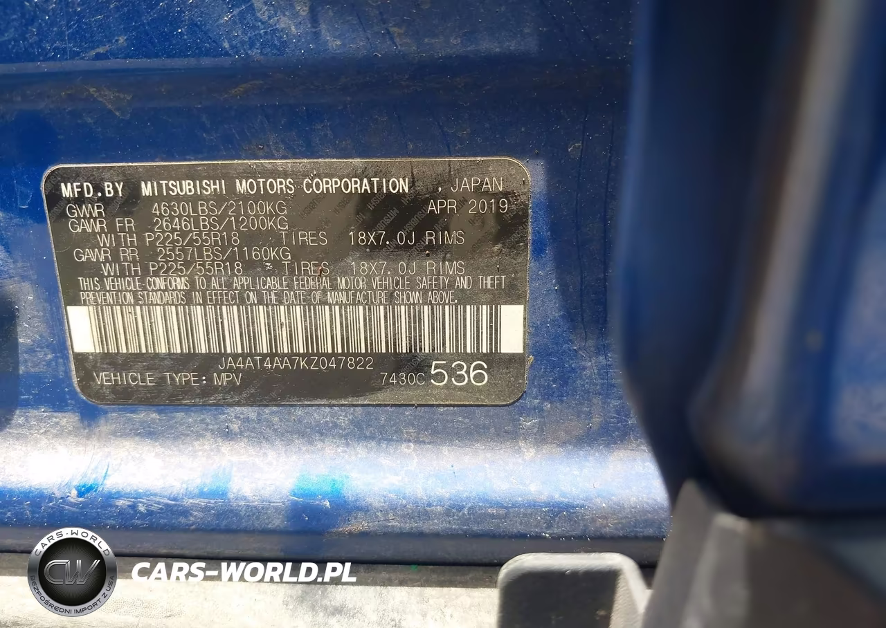 2019 Mitsubishi Eclipse Cross Le VIN:JA4AT4AA7KZ047822 - 9