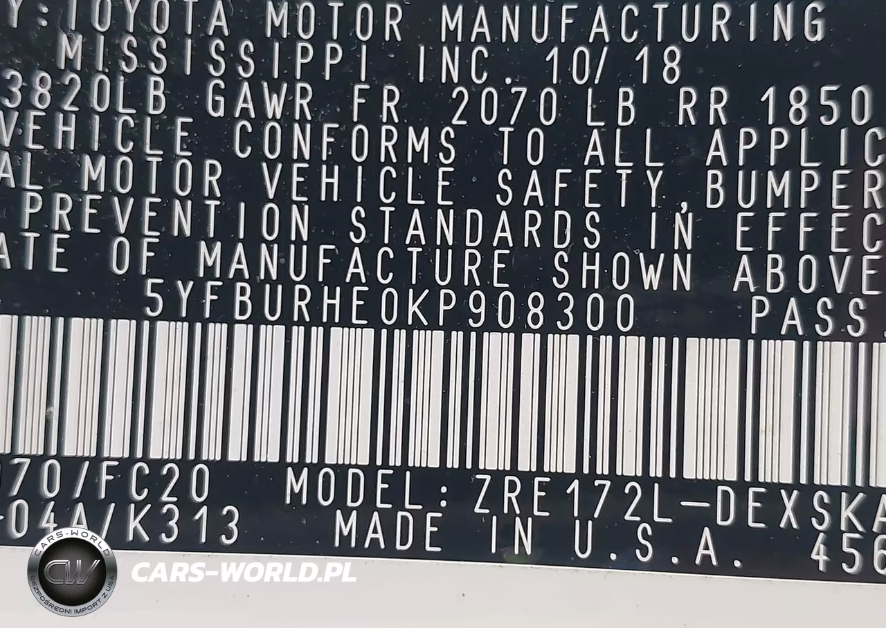 2019 Toyota Corolla Se VIN:5YFBURHE0KP908300 - 9