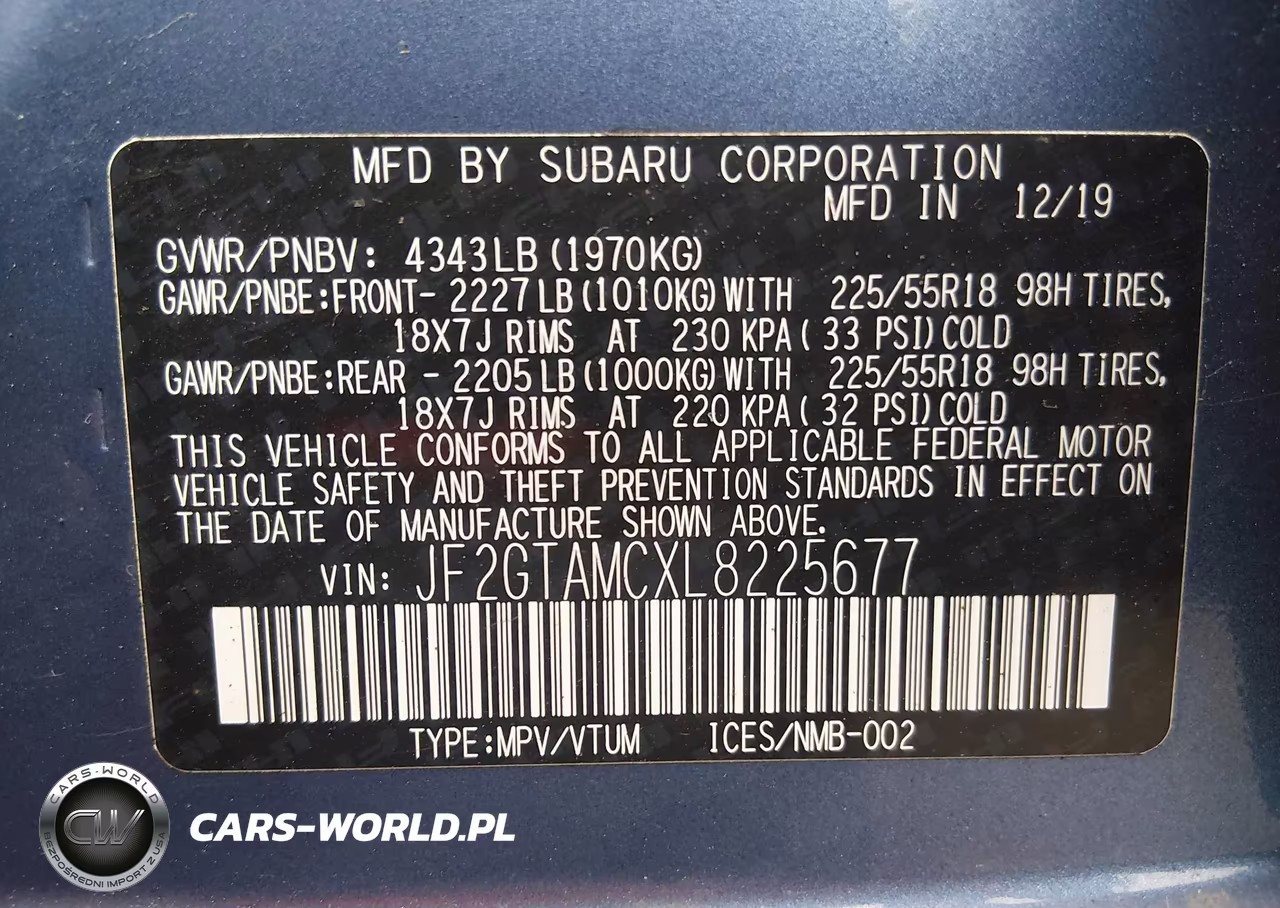 2020 Subaru Crosstrek Limited VIN:JF2GTAMCXL8225677 - 9