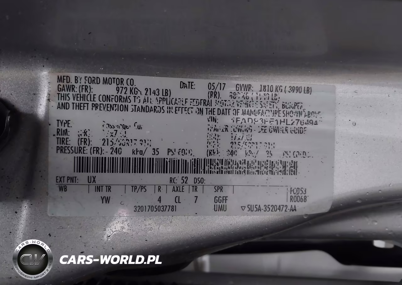 2017 Ford Focus Se VIN:1FADP3FE1HL276494 - 9