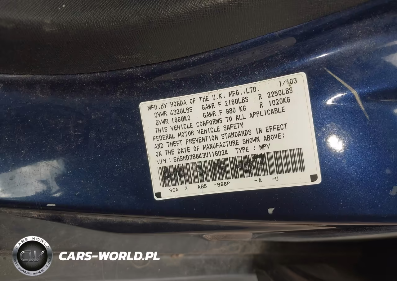 2003 Honda Cr-V Ex VIN:SHSRD78843U116024 - 9