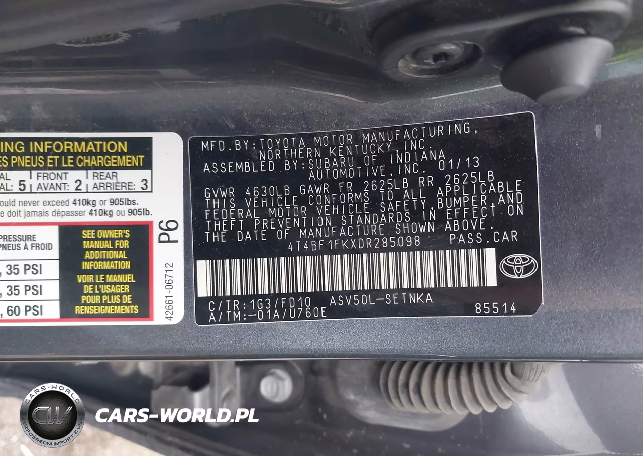 2013 Toyota Camry Le VIN:4T4BF1FKXDR285098 - 9