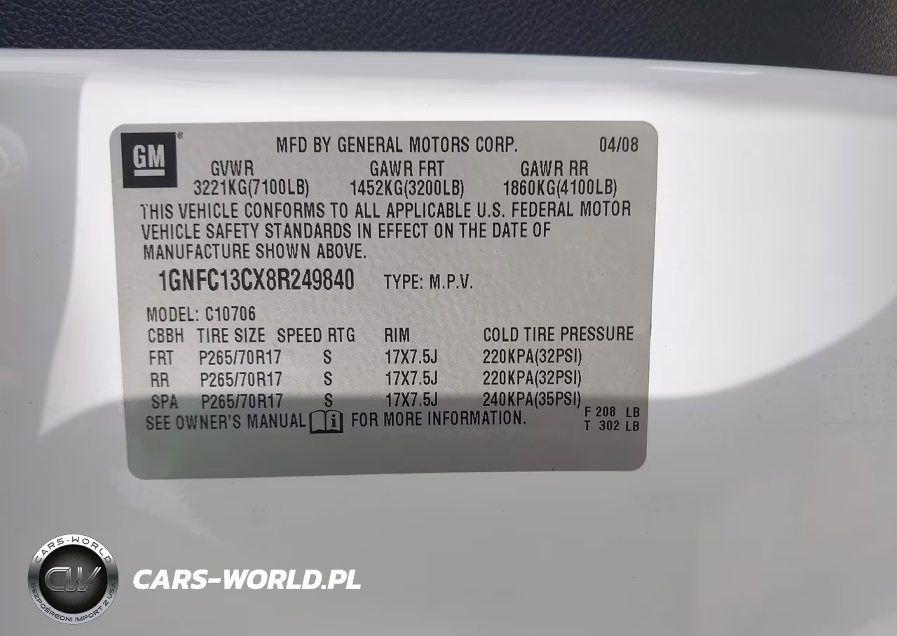 2008 Chevrolet Tahoe Ls VIN:1GNFC13CX8R249840 - 9