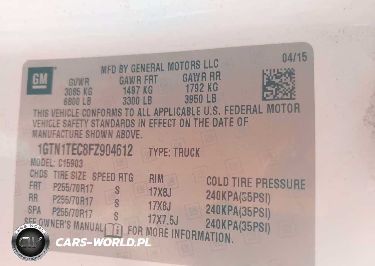 2015 GMC Sierra 1500 VIN:1GTN1TEC8FZ904612 - 9