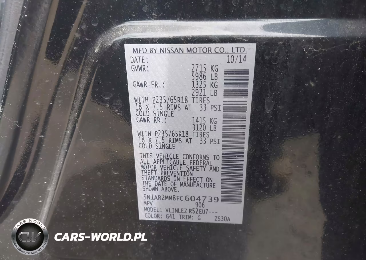 2015 Nissan Pathfinder Sv VIN:5N1AR2MM8FC604739 - 9