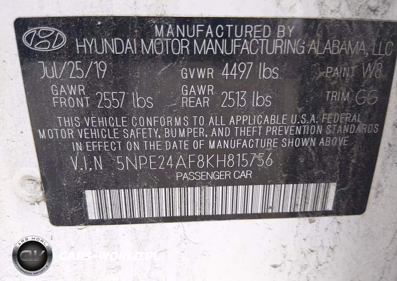 2019 Hyundai Sonata Se VIN:5NPE24AF8KH815756 - 9
