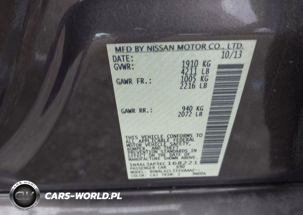 2014 Nissan Altima 2.5 Sl VIN:1N4AL3AP3EC168221 - 9