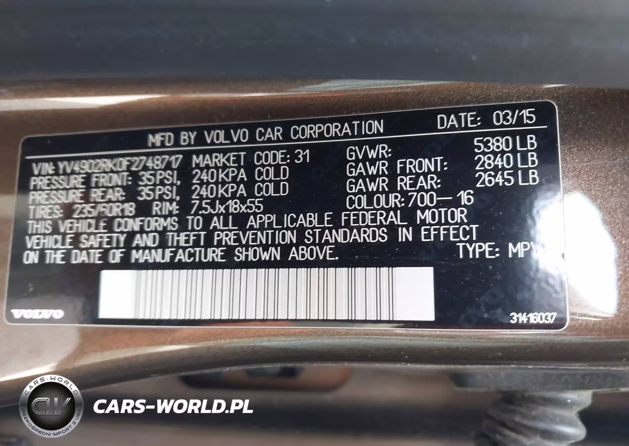 2015 Volvo Xc60 T6 VIN:YV4902RK0F2748717 - 9