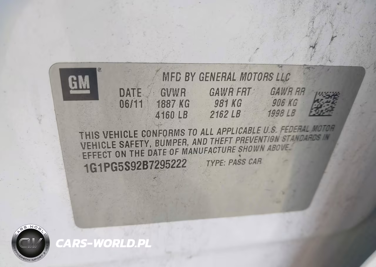 2011 Chevrolet Cruze 2Lt VIN:1G1PG5S92B7295222 - 9