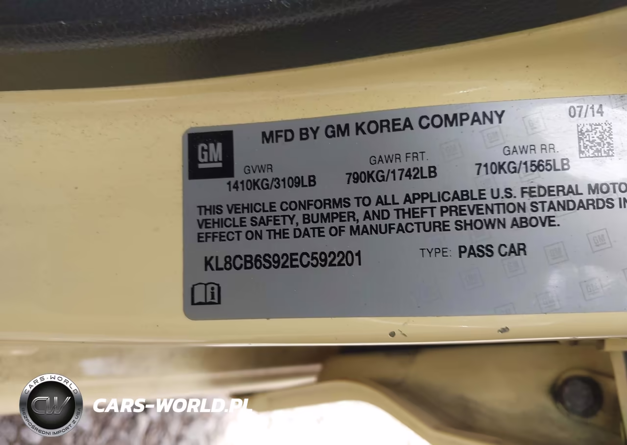 2014 Chevrolet Spark Ls Auto VIN:KL8CB6S92EC592201 - 9
