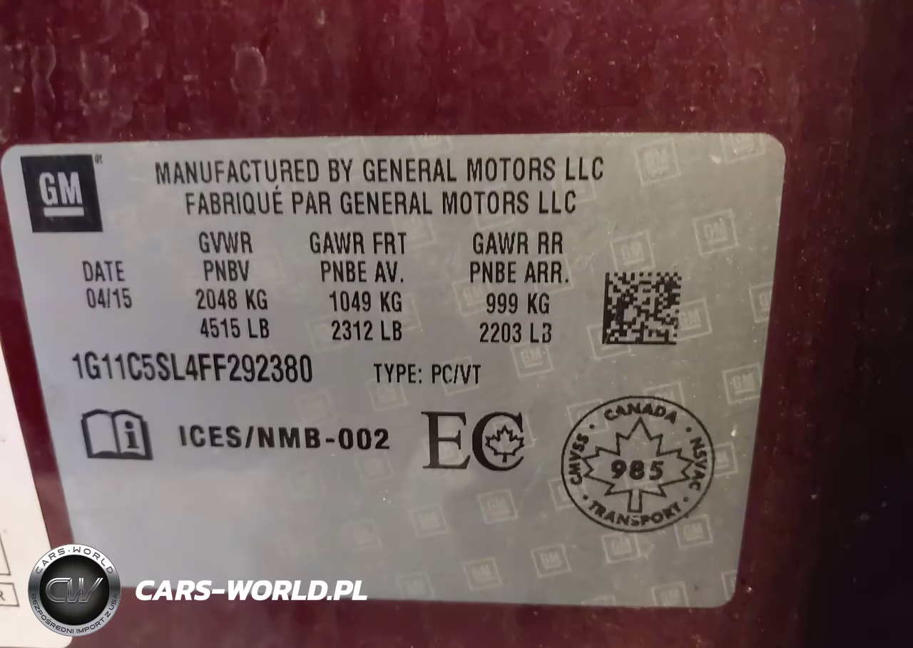 2015 Chevrolet Malibu 1Lt VIN:1G11C5SL4FF292380 - 9