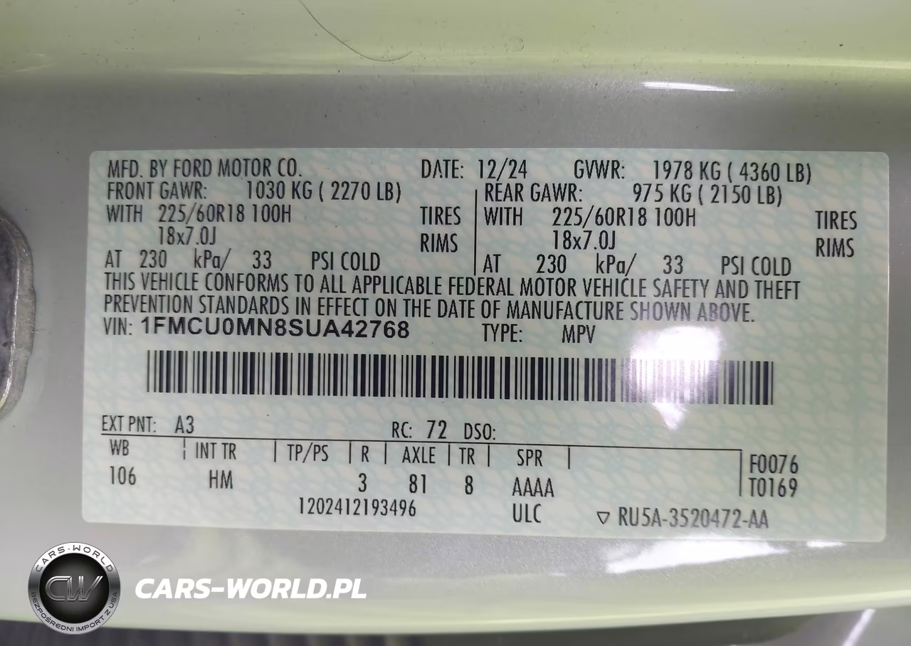 2025 Ford Escape St-Line VIN:1FMCU0MN8SUA42768 - 9