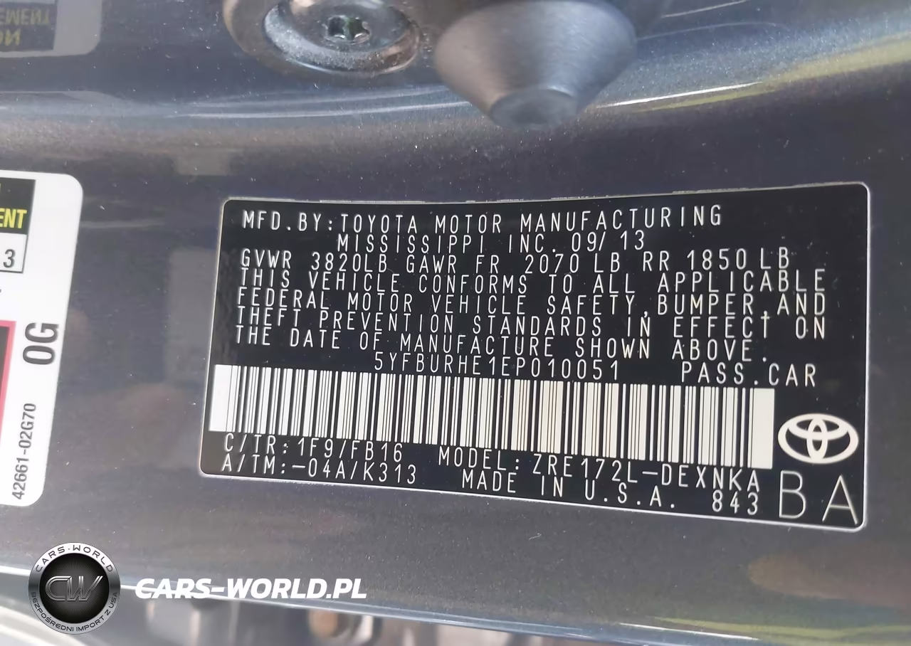 2014 Toyota Corolla Le VIN:5YFBURHE1EP010051 - 9