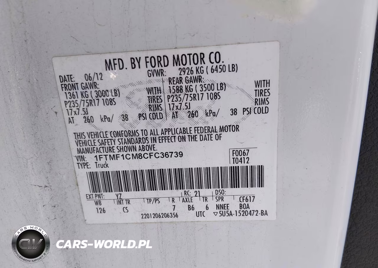 2012 Ford F-150 Xl VIN:1FTMF1CM8CFC36739 - 9