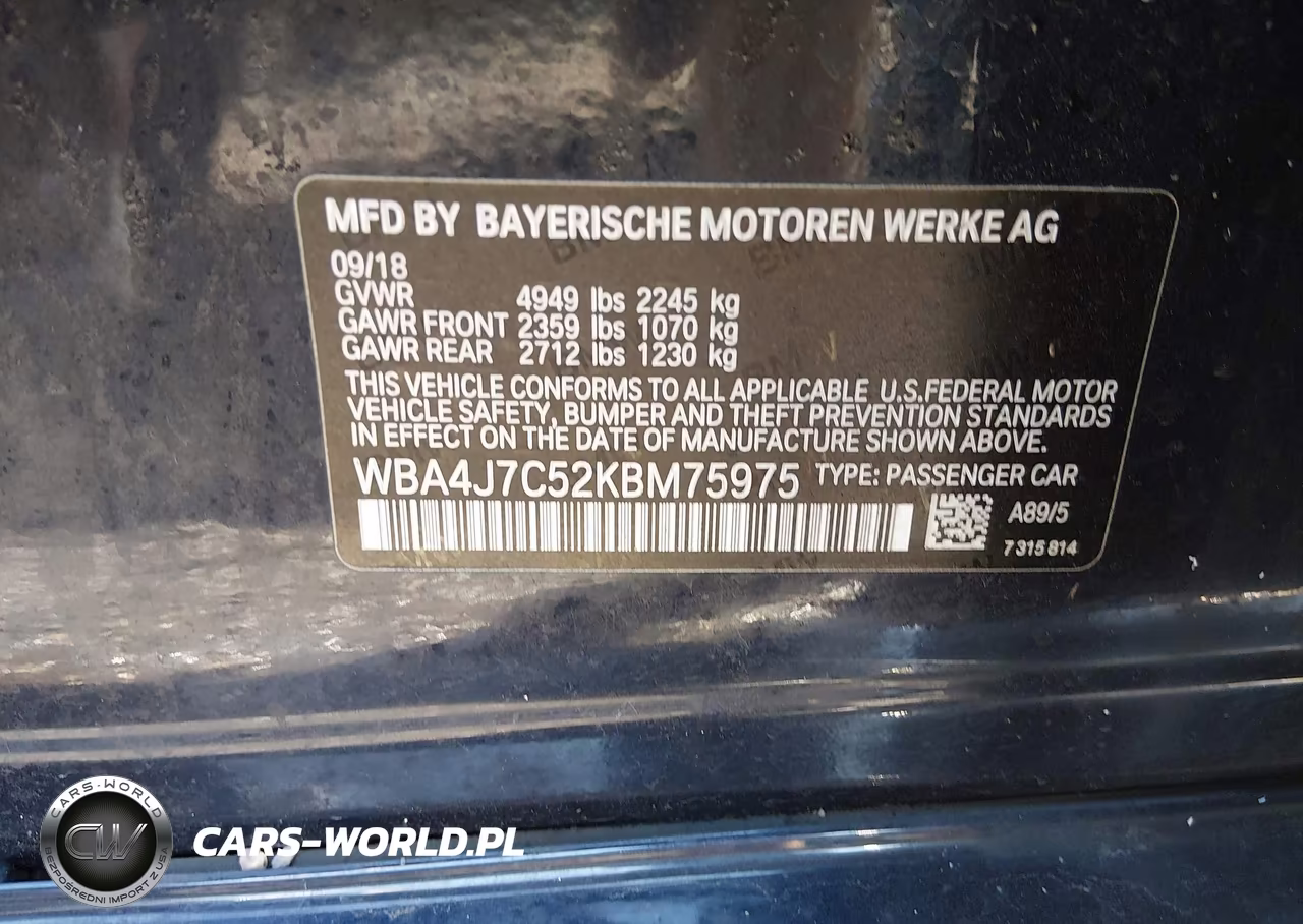 2019 BMW 440I Gran Coupe xDrive VIN:WBA4J7C52KBM75975 - 9
