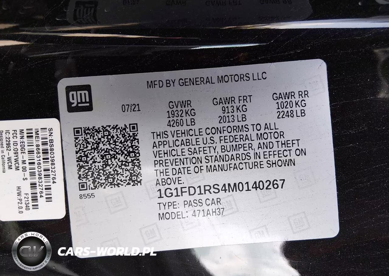 2021 Chevrolet Camaro Rwd 2Lt VIN:1G1FD1RS4M0140267 - 9