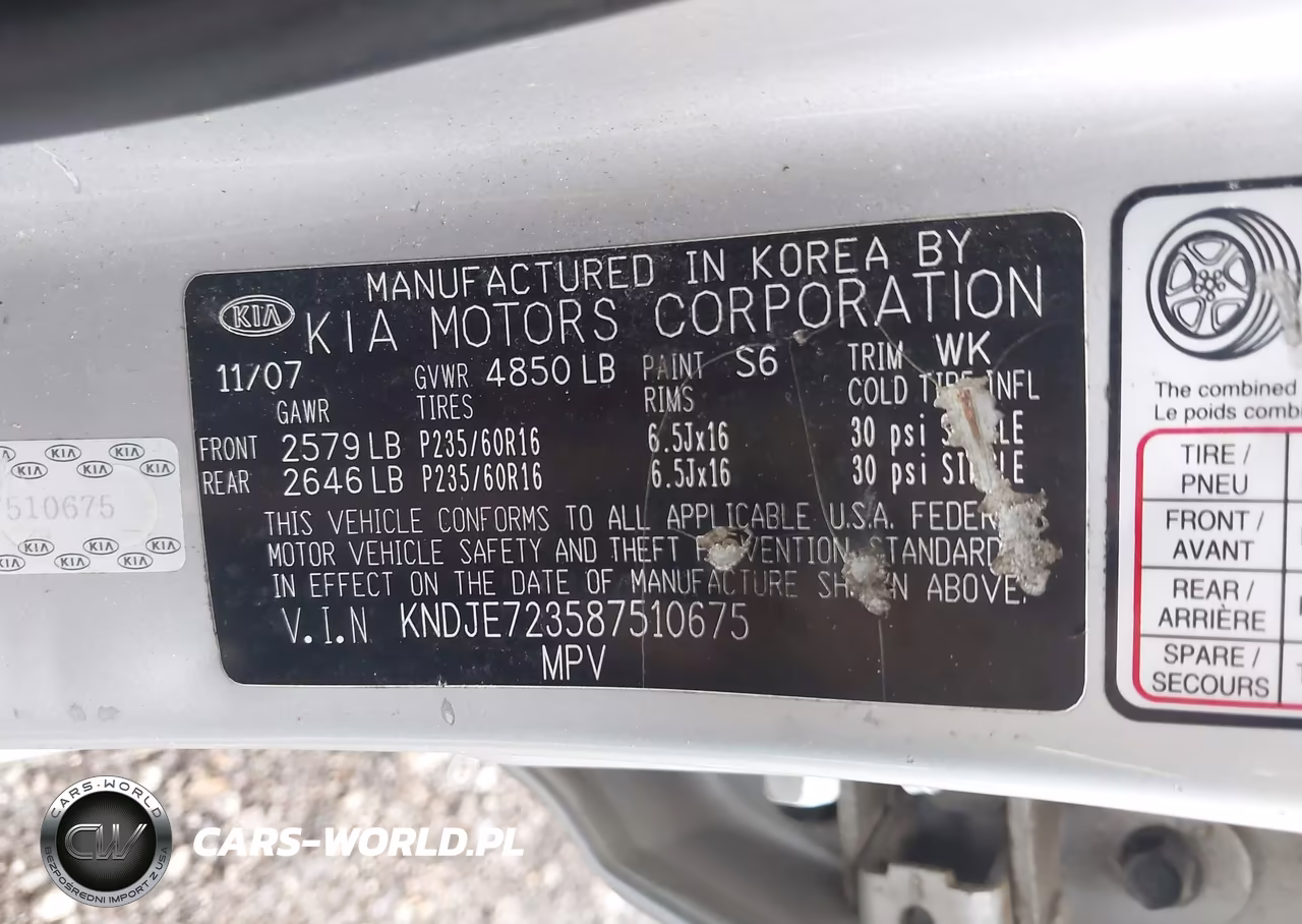 2008 Kia Sportage Lx V6 VIN:KNDJE723587510675 - 9