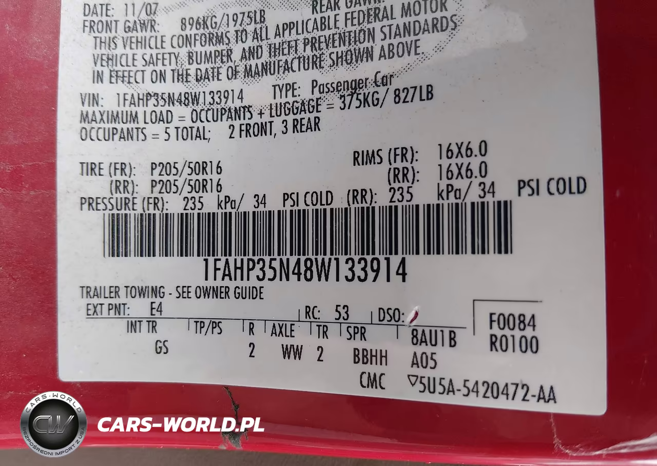 2008 Ford Focus Se-Ses VIN:1FAHP35N48W133914 - 9
