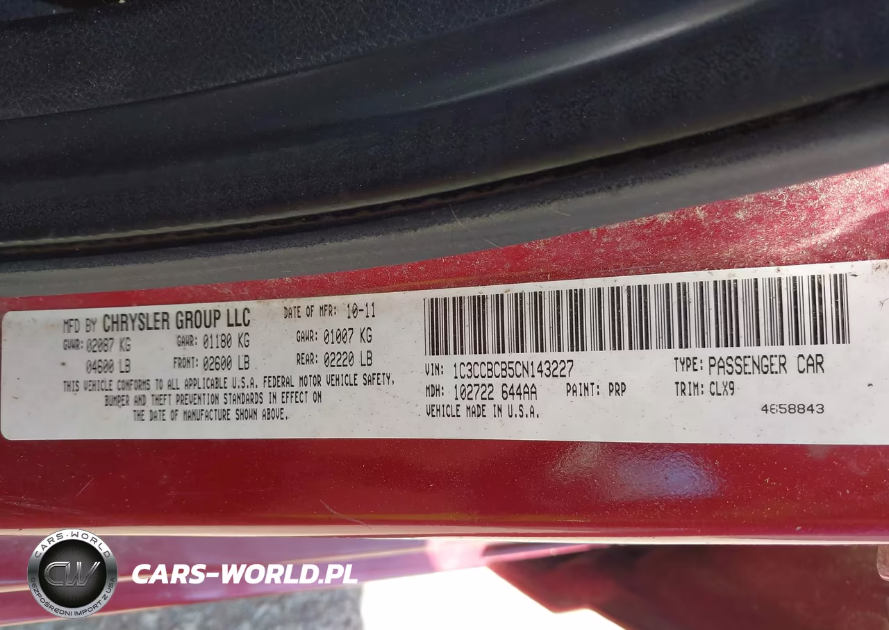 2012 Chrysler 200 Limited VIN:1C3CCBCB5CN143227 - 9