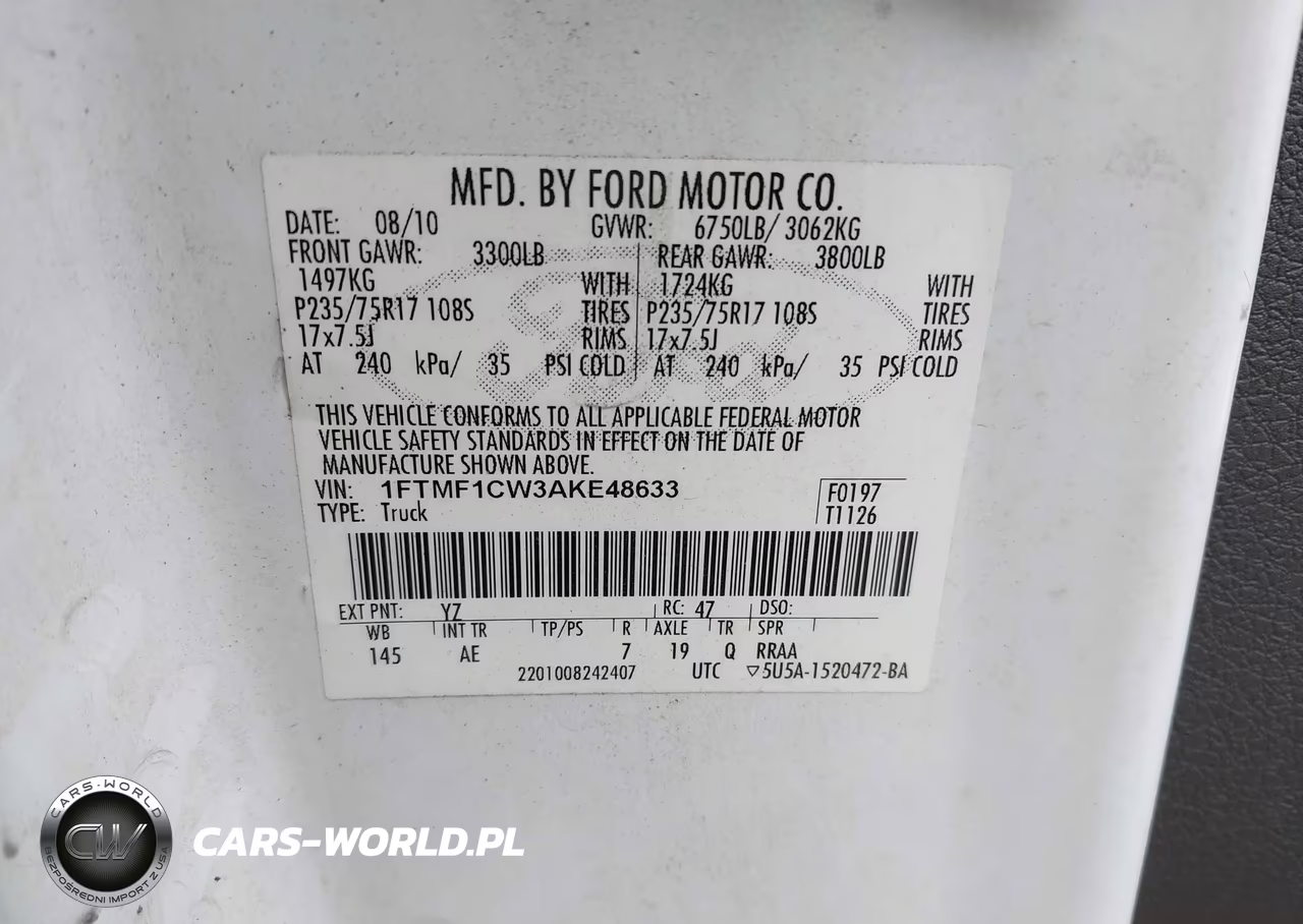 2010 Ford F-150 Stx-Xl-Xl W-Mid-Box Prep-Xlt-Xlt W-Mid-Box Prep VIN:1FTMF1CW3AKE48633 - 9
