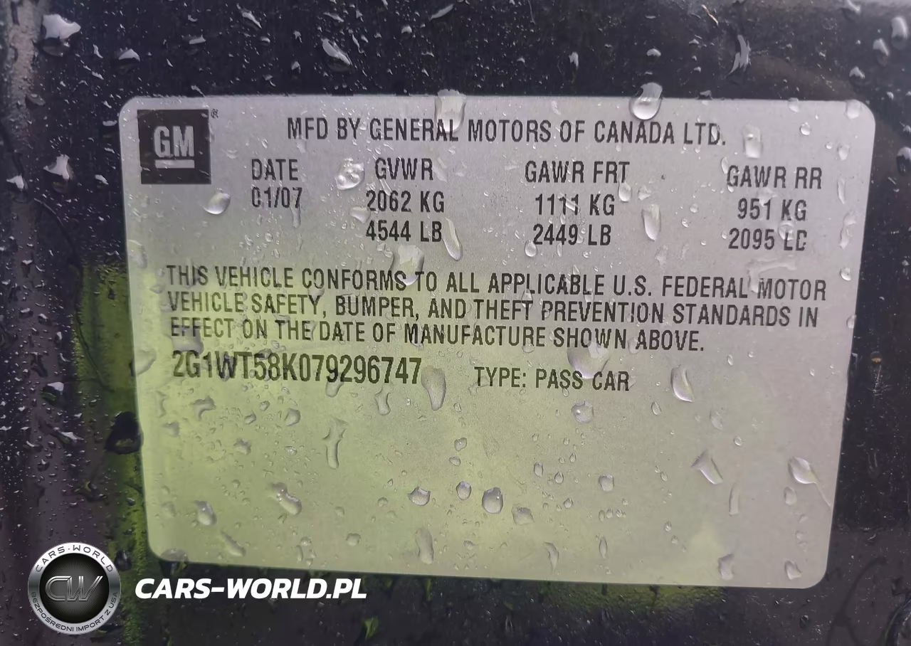 2007 Chevrolet Impala Lt VIN:2G1WT58K079296747 - 9