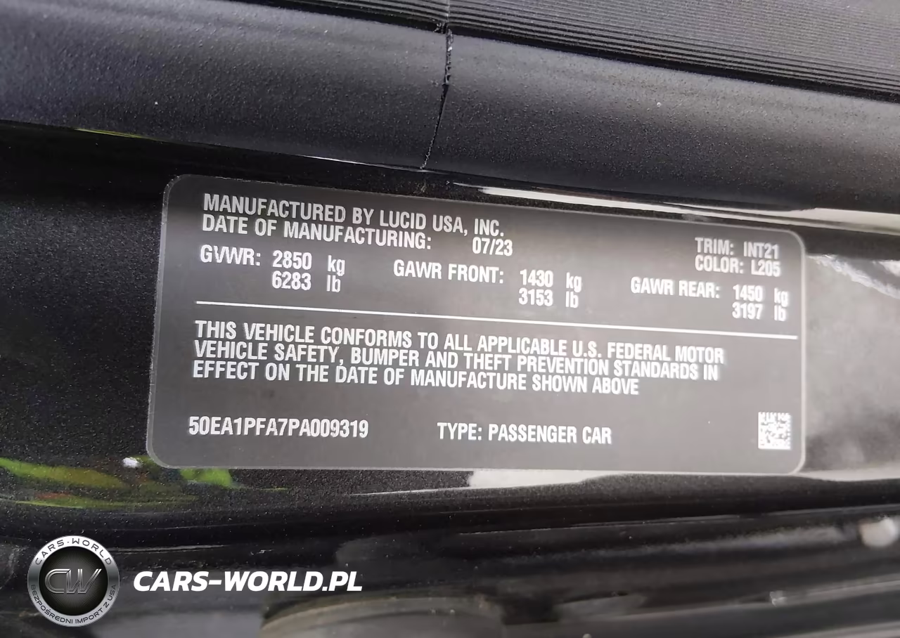 2023 Lucid Air Pure VIN:50EA1PFA7PA009319 - 9