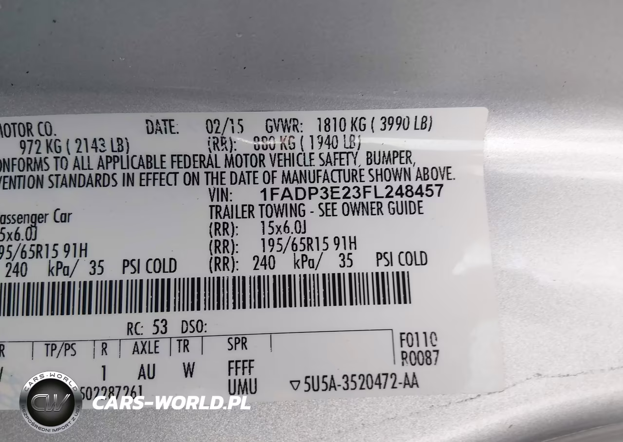2015 Ford Focus S VIN:1FADP3E23FL248457 - 9