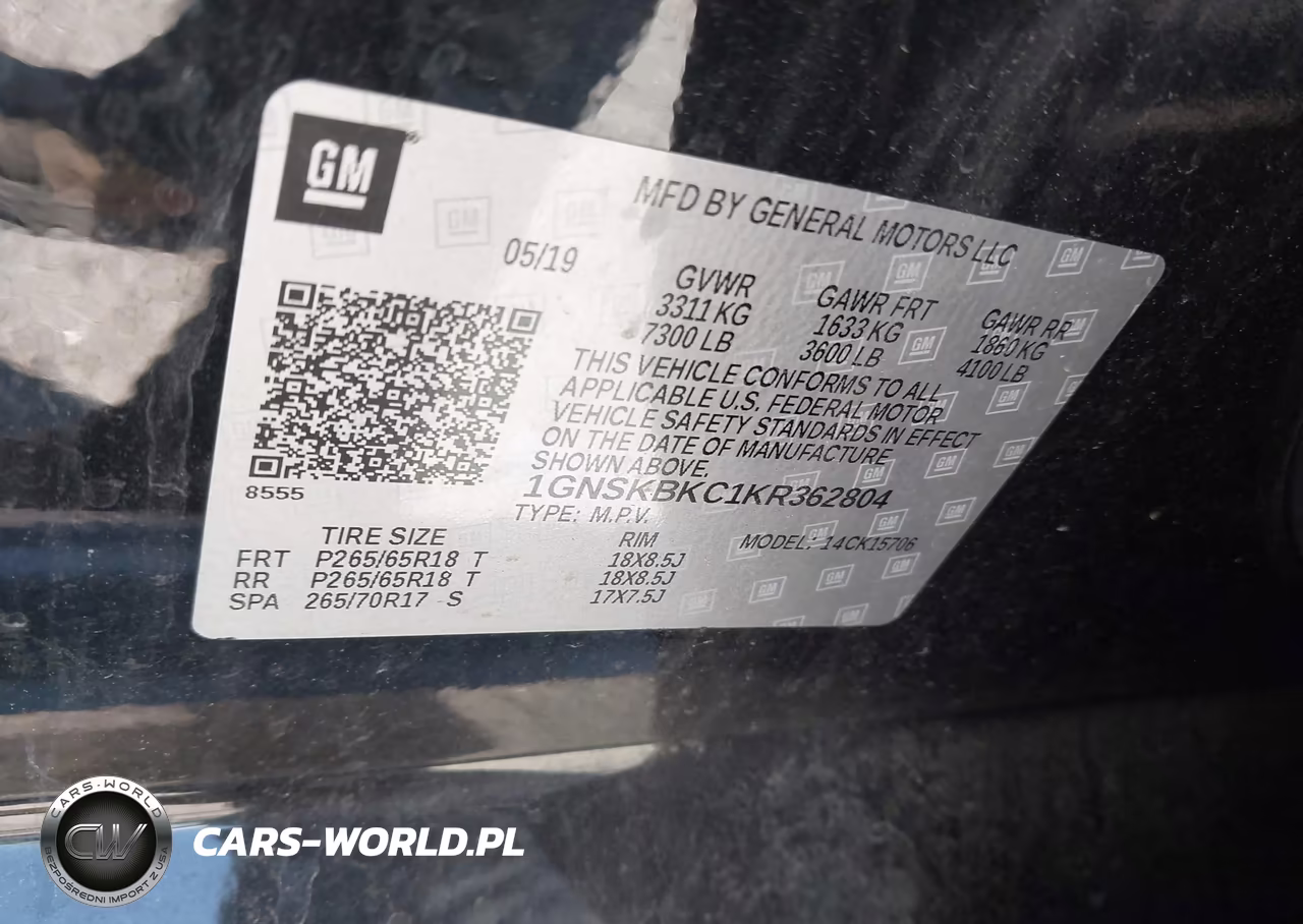 2019 Chevrolet Tahoe Lt VIN:1GNSKBKC1KR362804 - 9