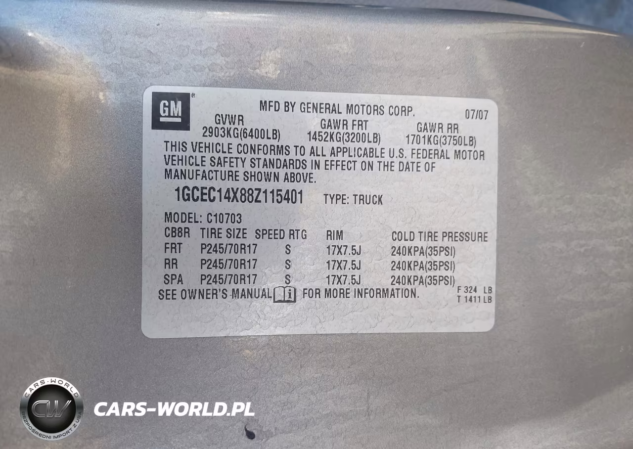 2008 Chevrolet Silverado 1500 Work Truck VIN:1GCEC14X88Z115401 - 9