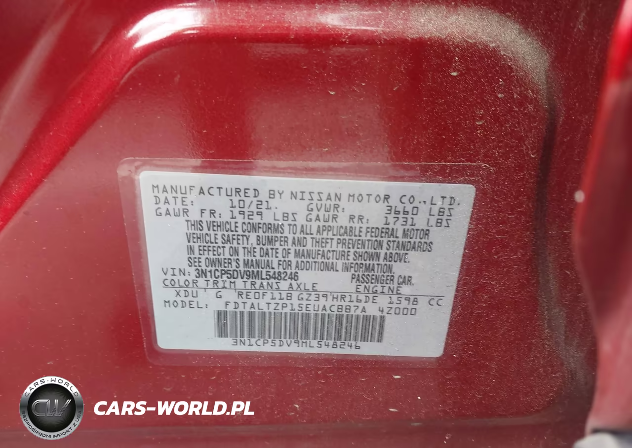 2021 Nissan Kicks Sr Xtronic Cvt VIN:3N1CP5DV9ML548246 - 9