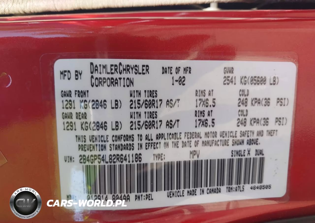 2002 Dodge Grand Caravan Es VIN:2B4GP54L82R641186 - 9