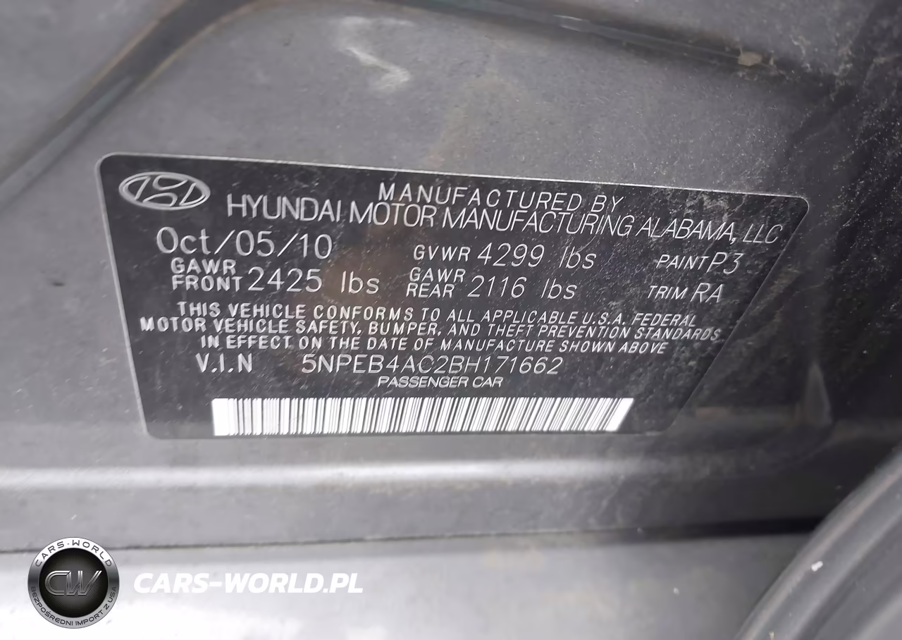 2011 Hyundai Sonata Gls VIN:5NPEB4AC2BH171662 - 9