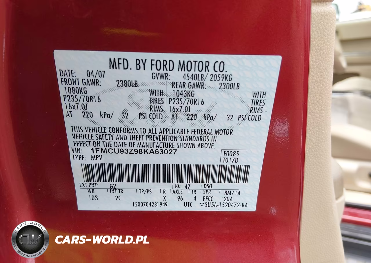 2008 Ford Escape Xlt VIN:1FMCU93Z98KA63027 - 9
