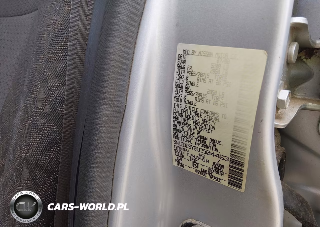 2001 Nissan Xterra Xe VIN:5N1ED28Y01C504463 - 9