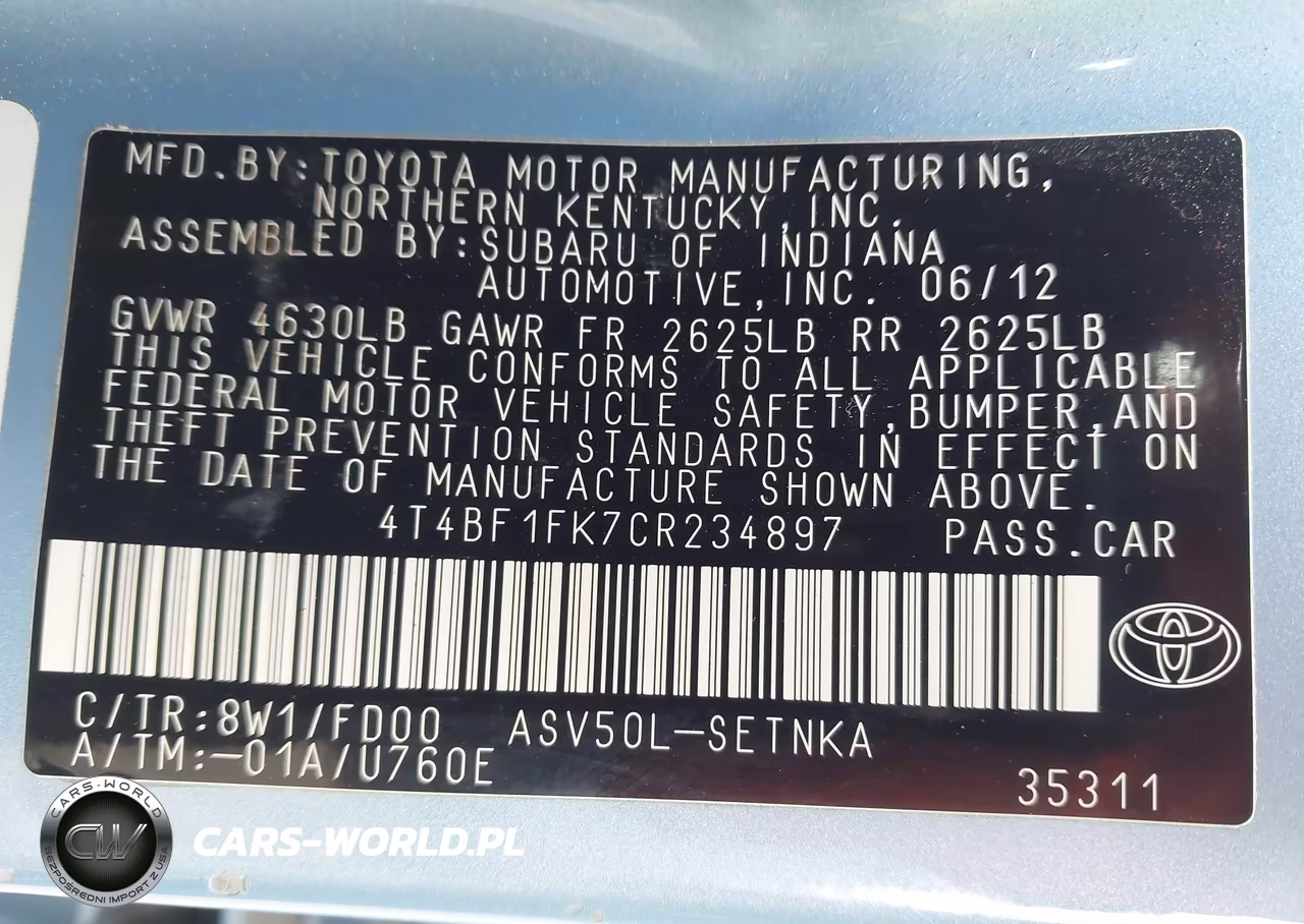 2012 Toyota Camry Se-Le-Xle VIN:4T4BF1FK7CR234897 - 9