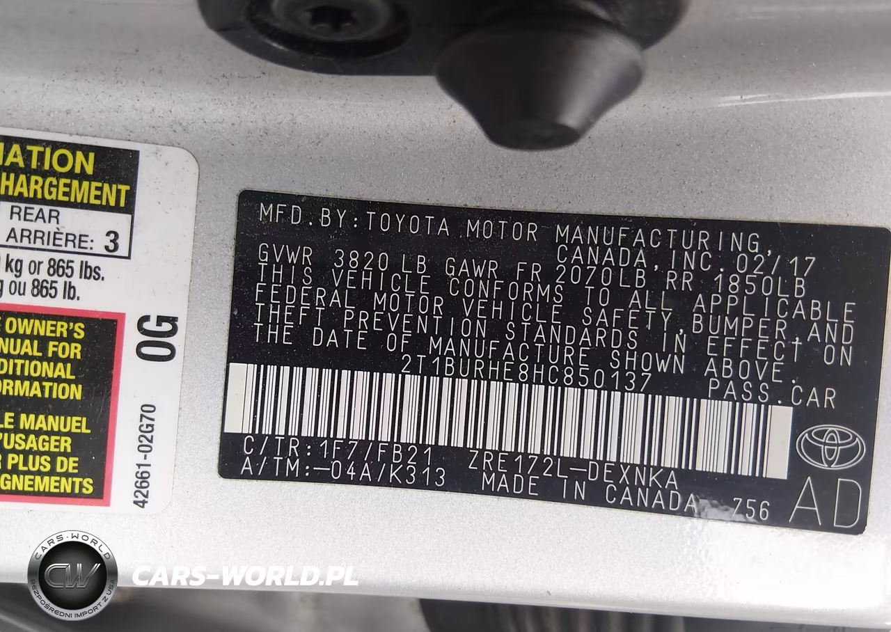 2017 Toyota Corolla Le VIN:2T1BURHE8HC850137 - 9