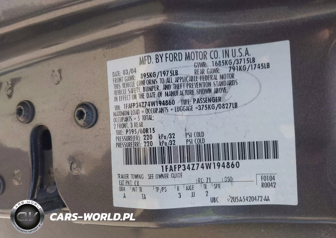 2004 Ford Focus Se VIN:1FAFP34Z74W194860 - 9