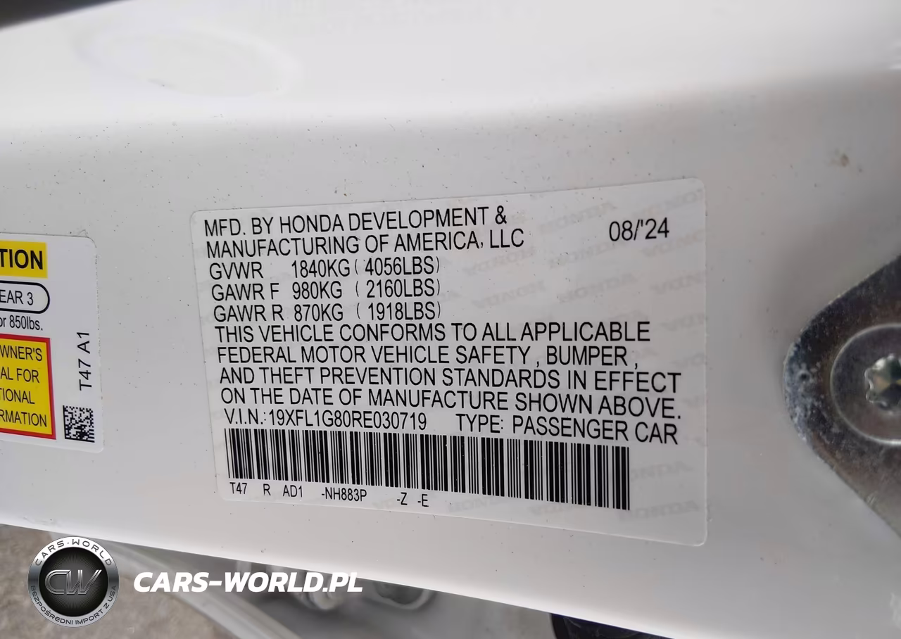 2024 Honda Civic Sport Touring VIN:19XFL1G80RE030719 - 9