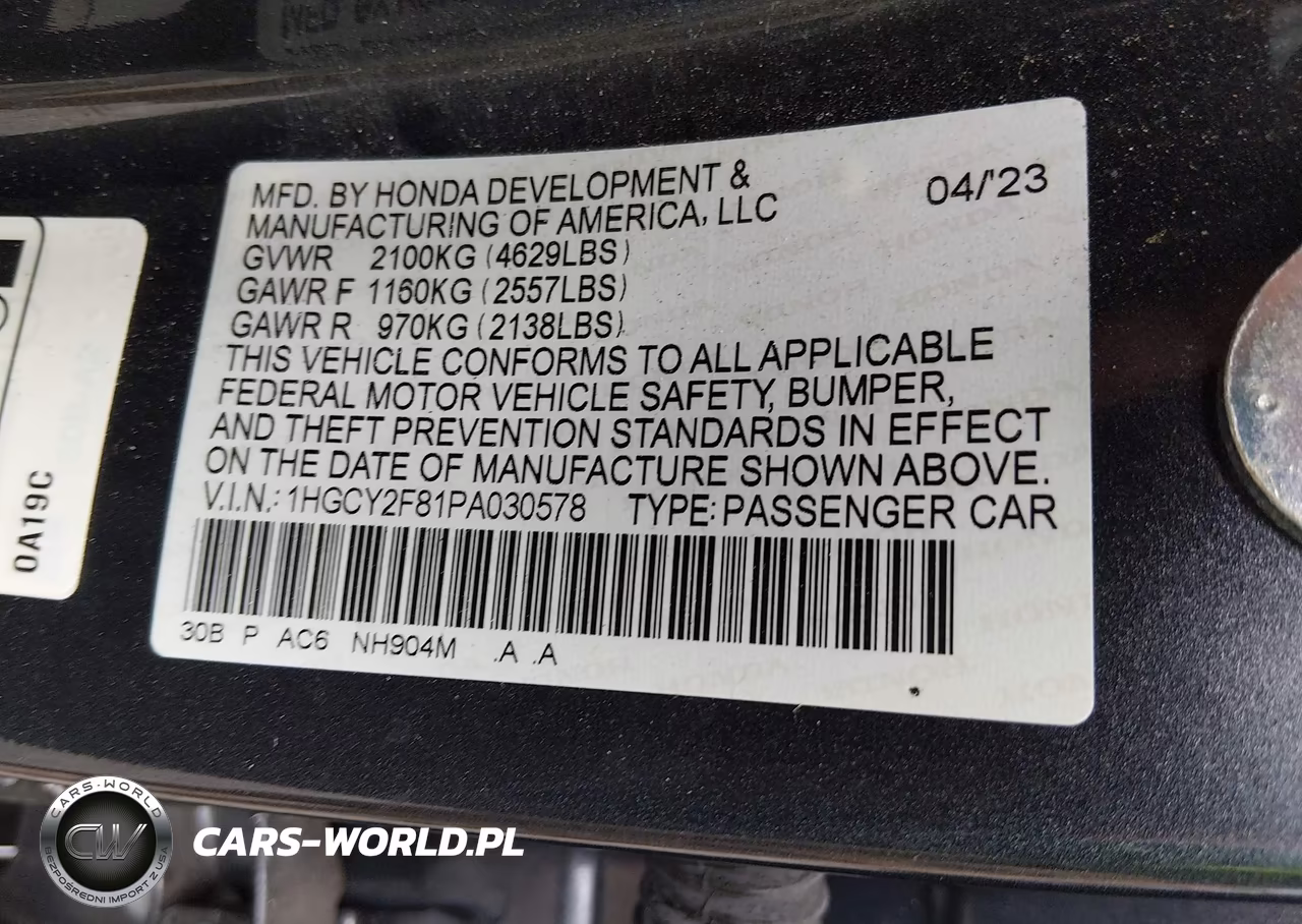 2023 Honda Accord Hybrid Touring VIN:1HGCY2F81PA030578 - 9