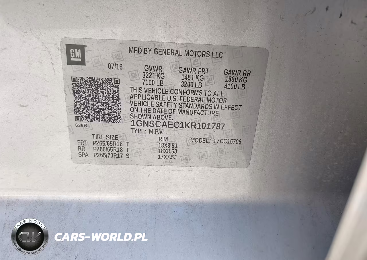 2019 Chevrolet Tahoe Ls VIN:1GNSCAEC1KR101787 - 9