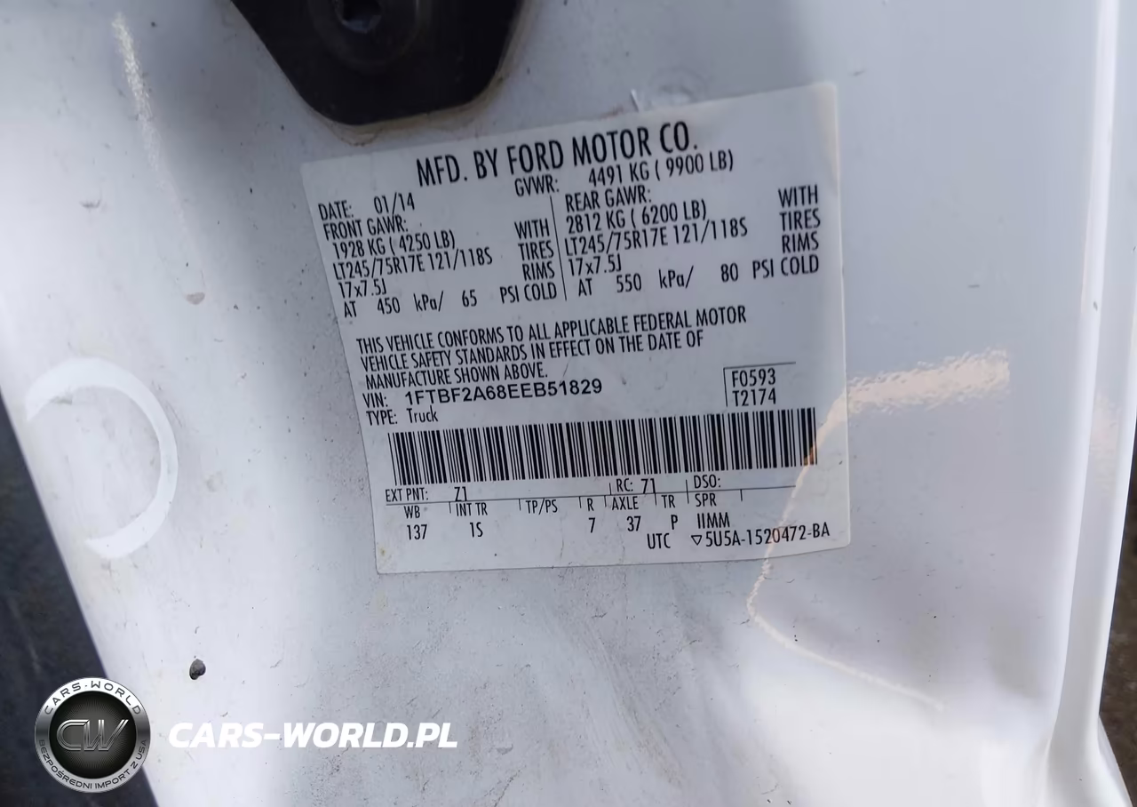 2014 Ford F-250 Xl-Xlt VIN:1FTBF2A68EEB51829 - 9