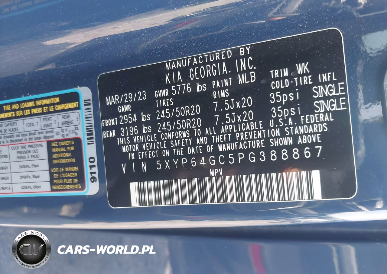 2023 Kia Telluride S VIN:5XYP64GC5PG388867 - 9