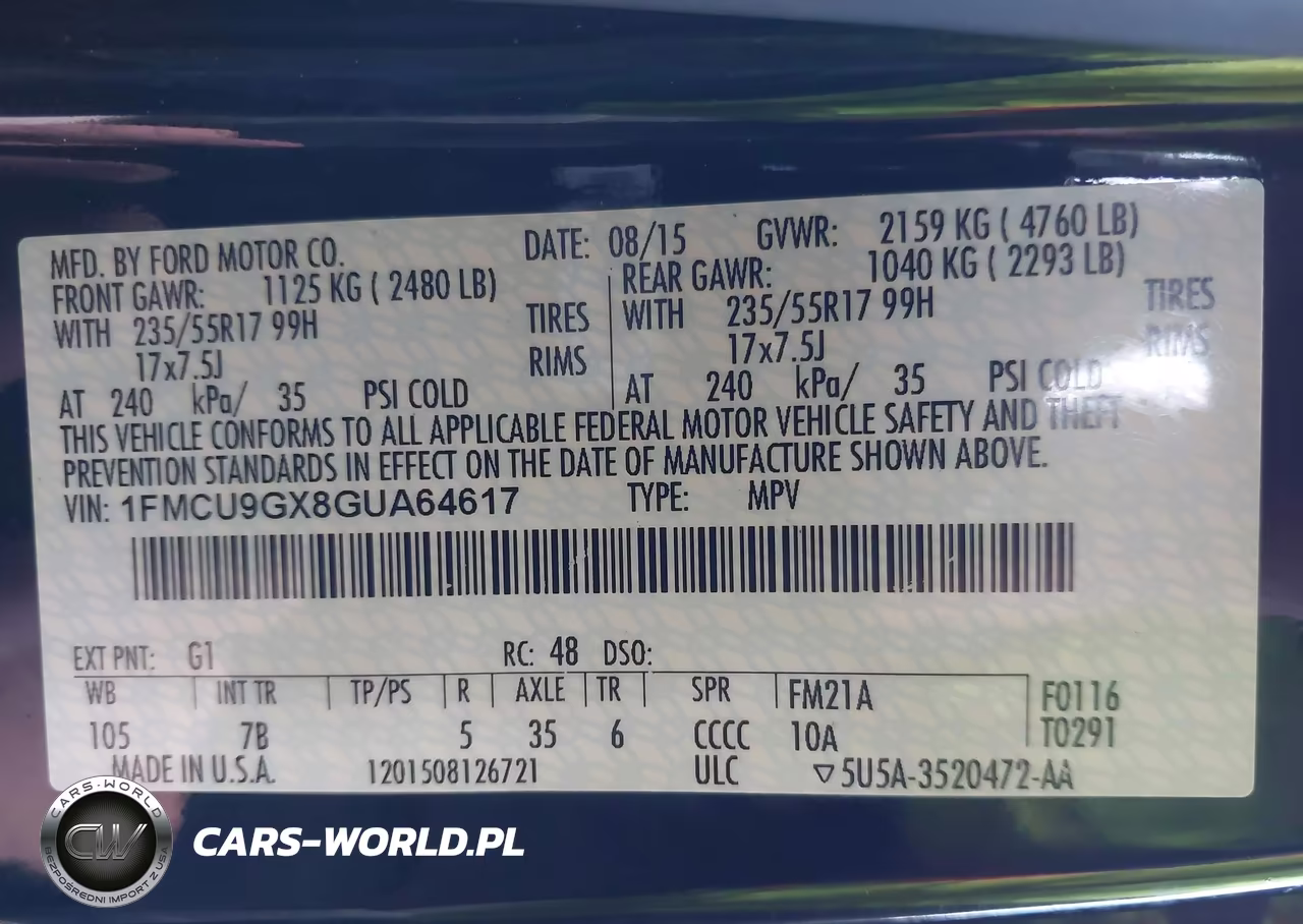 2016 Ford Escape Se VIN:1FMCU9GX8GUA64617 - 9