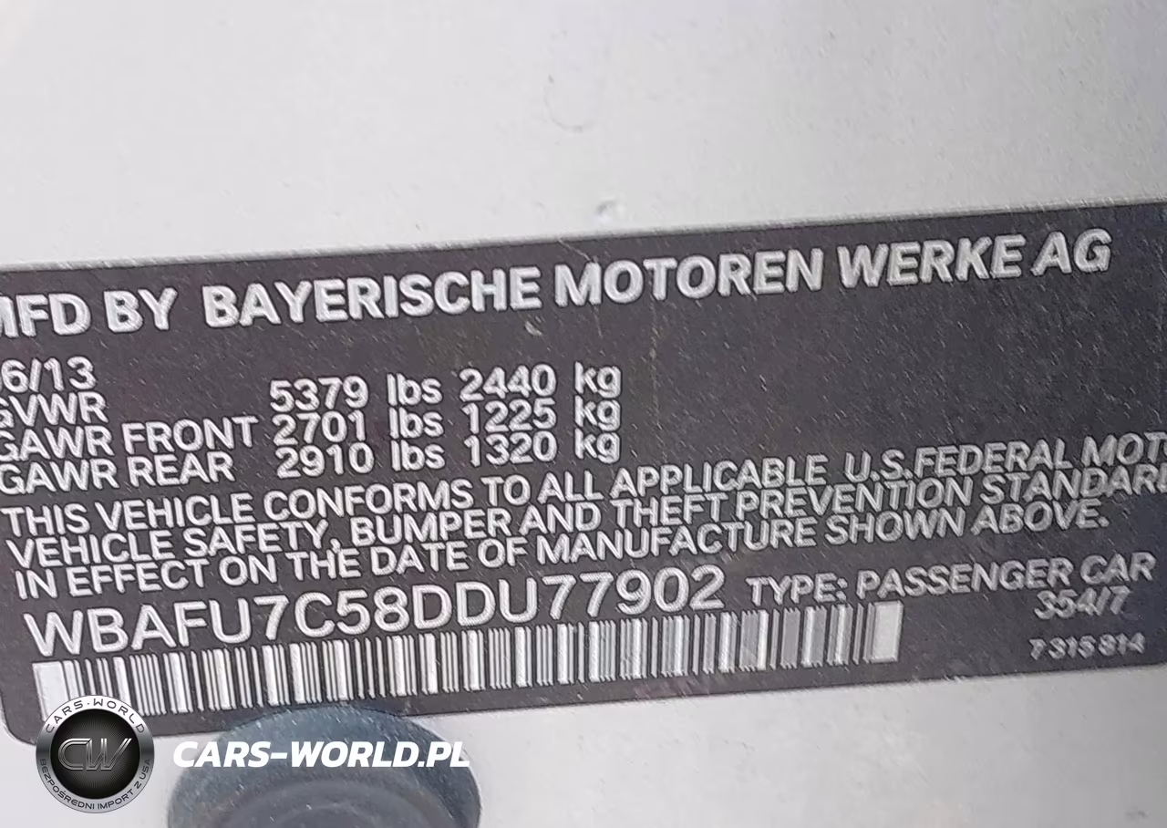 2013 BMW 535I xDrive VIN:WBAFU7C58DDU77902 - 9