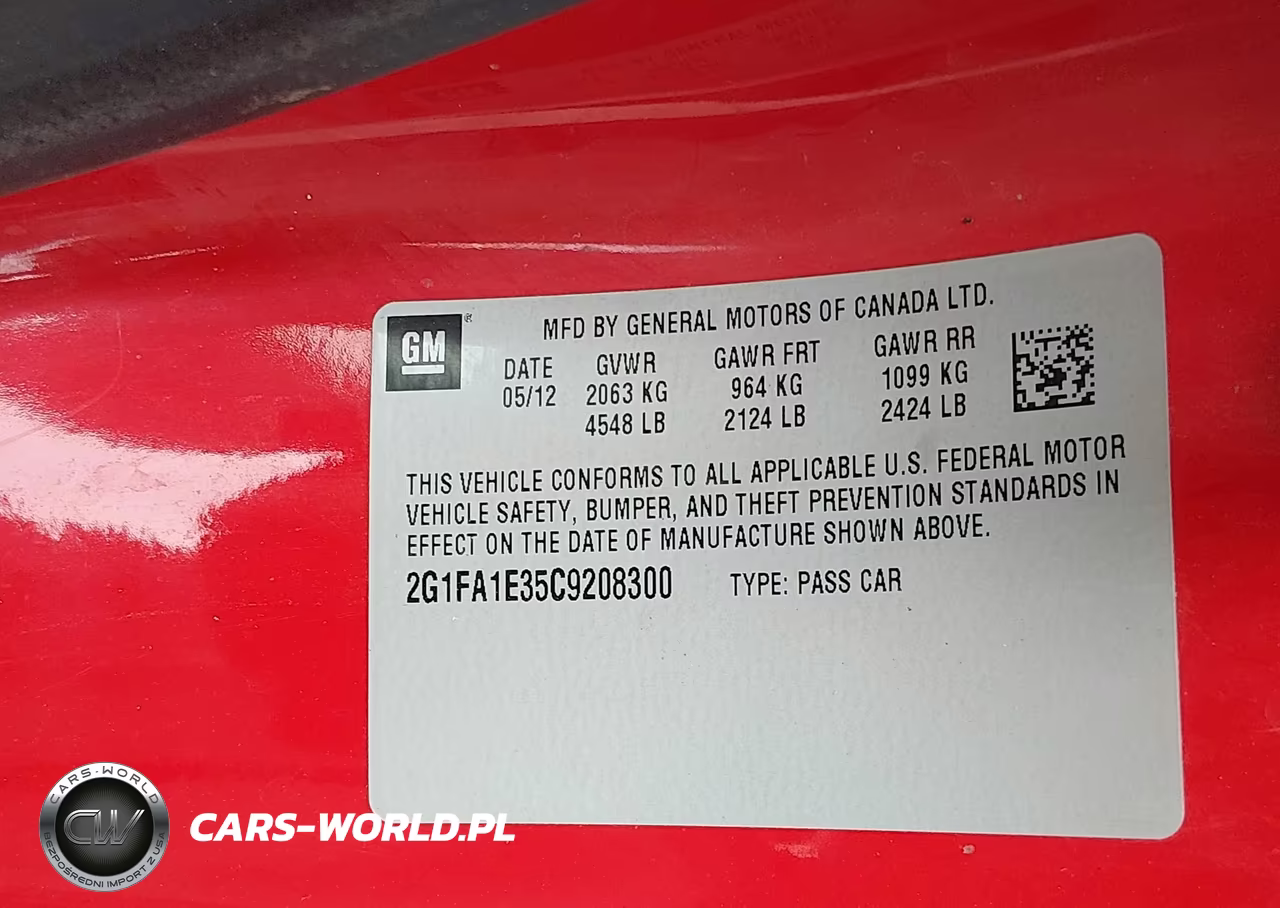 2012 Chevrolet Camaro 2Ls VIN:2G1FA1E35C9208300 - 9