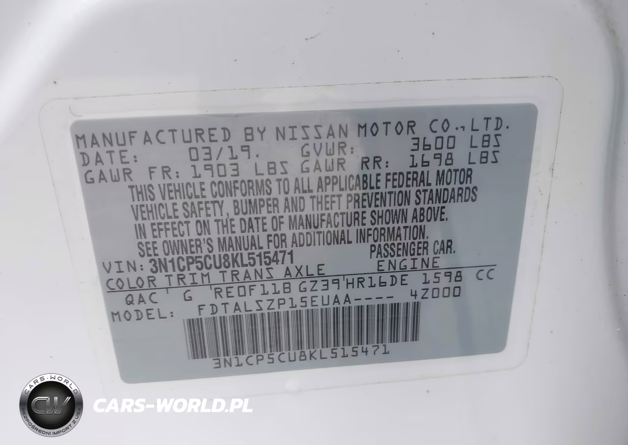2019 Nissan Kicks Sv VIN:3N1CP5CU8KL515471 - 9