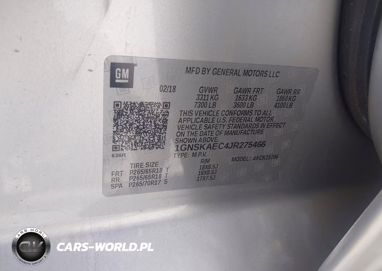 2018 Chevrolet Tahoe Ls VIN:1GNSKAEC4JR275466 - 9