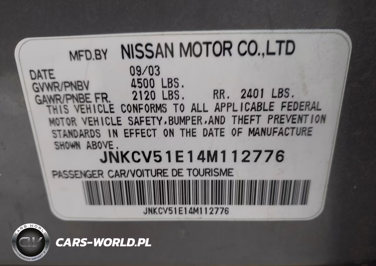 2004 Infiniti G35 VIN:JNKCV51E14M112776 - 9